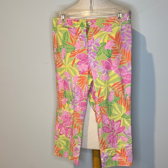 Lilly Pulitzer Pants - Vintage Lilly Pulitzer Vibrant Floral Pants in Pink and Orange